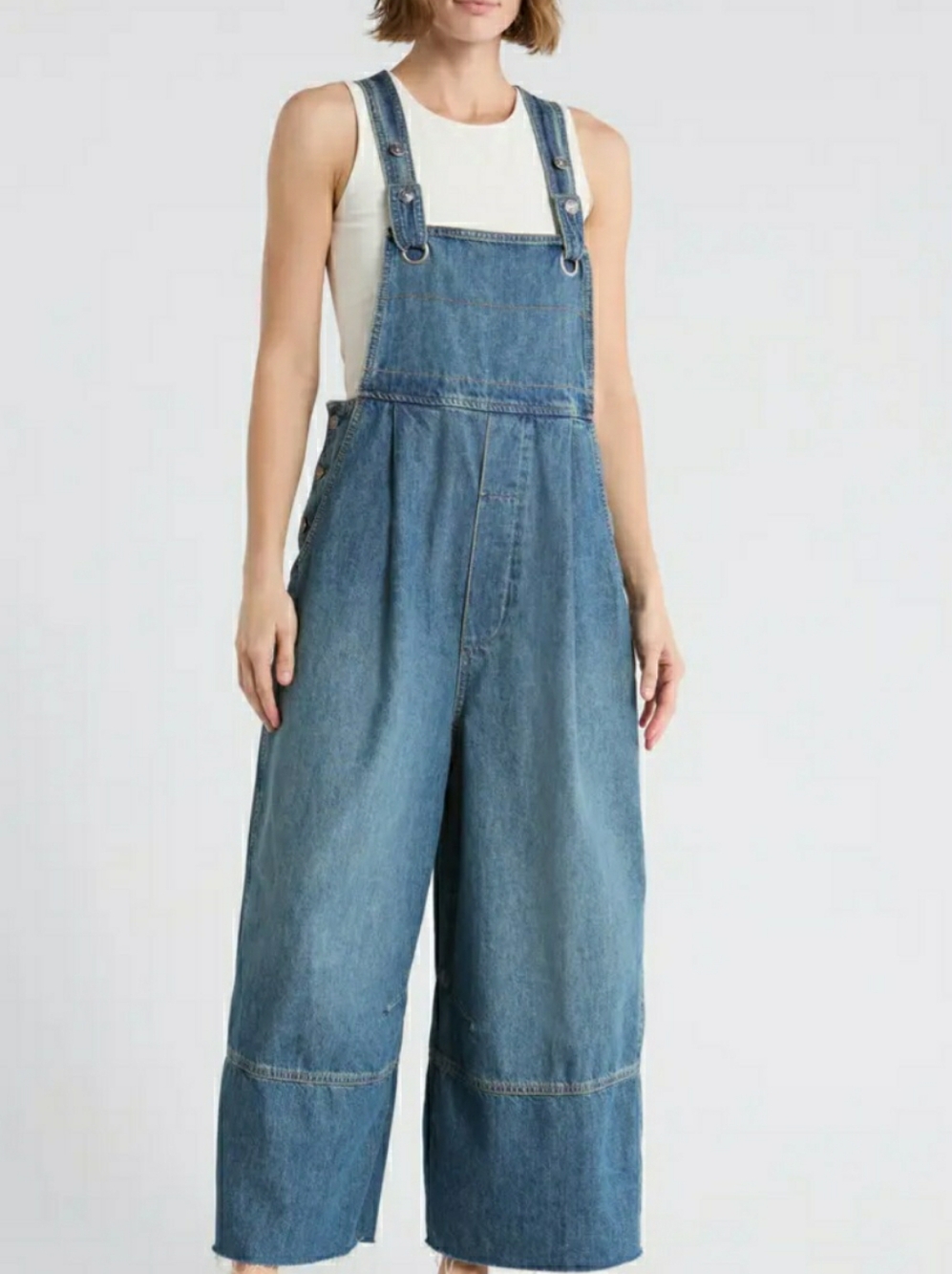 We The Free Denim Overalls in Deep Blue - Picture 5 of 9